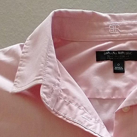 Women's Banana Republic Size 0 pink button down shirt - Riley Tailored Fit - Picture 5 of 11